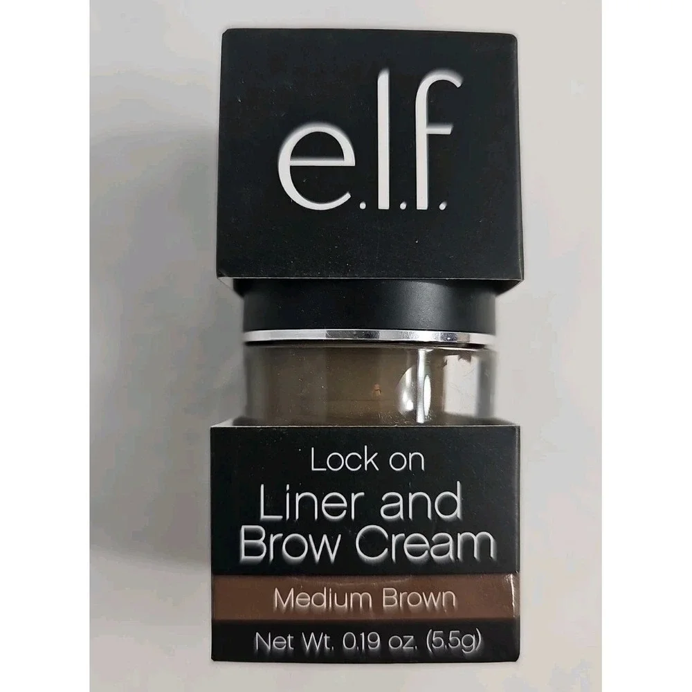 e.l.f. Lock On Liner & Brow Cream Medium Brown Glides Smoothly NIB